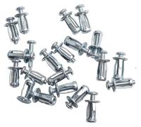 20 tacos de expansión de metal con ranura en cruz de acero al carbono, protección contra la corrosión para placas de yeso y paneles de yeso, fácil montaje para lámparas e imágenes, plata (M4 x 20)