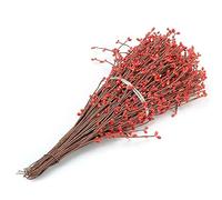 20 Tallos de Bayas Artificiales, 16.0 In, Vides de Bayas Artificiales de Navidad, Púas de Bayas de Navidad, Púas de Spray de Bayas Rojas para Manualidades de Bricolaje, Coronas, Guirnaldas(Rojo)