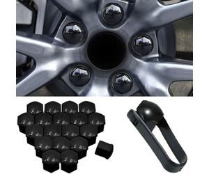 20 Tapas Tapas Tuercas Perno Rueda para BMW X3 E83 F25 G01 M F97 M40D M Competition, Tapones de Tornillo de Cubo de Coche Cubierta de Rueda de Neumático Rueda Tapón,A/Black-19MM