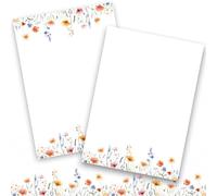 20 tarjetas en blanco con patrón, juego de tarjetas postales para personalizar, tarjetas de invitación, flores silvestres, acuarela, postales de 2 caras, invitación a juego, cumpleaños, elegante