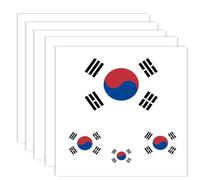 20 tatuajes de bandera de Corea del Sur, pegatinas decorativas de pancarta coreana, pegatinas rectangulares de corazón impermeables para fiestas, desfiles de Corea del Sur (5 hojas)
