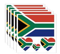20 tatuajes de bandera de Sudáfrica, pegatinas de decoración de banderas sudafricanas, pegatinas rectangulares de corazón impermeables para fiestas, desfiles de África del Sur (5 hojas)