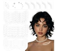 20 Tatuajes Temporales de Pecas con Purpurina Dorada para el Rostro, Pegatinas Faciales Impermeables, Tatuaje Glitter Fácil de Aplicar para Fiestas, Festivales, Carnaval, Halloween y Cosplay, Plata