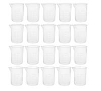 20 tazas medidoras de plástico de 50 ml, jarras medidoras transparentes reutilizables para mezclar resina, pintura, manchas epoxi