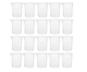 20 tazas medidoras de plástico de 50 ml, jarras medidoras transparentes reutilizables para mezclar resina, pintura, manchas epoxi