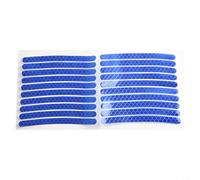 20 tiras adhesivas reflectantes para cubo de rueda, accesorios de coche, mejora la visibilidad nocturna (azul)