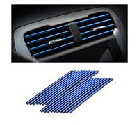 20 Tiras Decorativas de Aire Acondicionado de Coche, decoración Universal, Impermeable, Plegable, Adecuada para la mayoría de Salidas de ventilación, Accesorios Interiores del Coche (Azul)