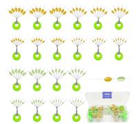 20 topes de goma para pesca, S/M/L/XL-7#/8#/9#/10#, 6 en 1, color luminoso y amarillo, remolino de pesca con mosquetón, tope ovalado, tope de silicona para poses
