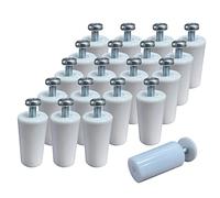 20 Topes Persiana Blanco de 40mm para Persianas Enrollables. Fabricados en PVC, Cada Tope Incluye Todo lo Necesario para su Montaje, Arandelas y Tornillos. (20 Unidades)