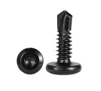 20 tornillos autoperforantes de cabeza plana con hexágono interior, zinc negro 410 M5 M5.5#12 for chapa metálica(38mm)