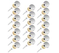 20 tornillos de espejo de 16 mm, tornillos decorativos de acero inoxidable, tornillos decorativos para espejo con tapa de tornillo, tornillos plateados cromados para mesas de té, armarios, mesas de
