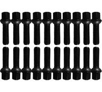 20 tornillos de rueda, M12 x 1,5, 40 mm, R12, color negro, apto para llantas de aluminio Mercedes