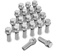 20 tornillos de rueda, M12 x 1,5, longitud del vástago: 26 conos, 60°, ancho de llave 17 mm, cromo plateado