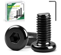 20 tornillos M5 x 12 tornillos negros, Bolatus hexágono interior plano, acero inoxidable A2 V2A, tornillos de cabeza plana con llave Allen para muebles, sillas de parque, aparatos eléctricos