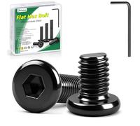 20 tornillos M8 x 12 tornillos negros, Bolatus hexágono interior plano, acero inoxidable A2 V2A, tornillos de cabeza plana con llave Allen para muebles, sillas de parque, aparatos eléctricos