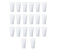 20 tubos vacíos rellenables de plástico blanco para cosméticos, cremas, champú, limpiador facial, muestras de cosméticos, recipiente suave con tapa abatible