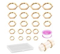 20 tuercas de bloqueo de latón, FORMVERSITY tuerca de latón hembra 3/4 1/2 3/8 1/4 1/8 pulgadas, para tuercas de cobre para base de grifo