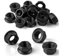 20 tuercas de brida M12 tuercas hexagonales con brida, dentado de bloqueo, tuercas dentadas de acero al carbono