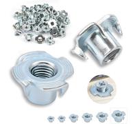 20 tuercas de impacto m12 x 17 mm, acero al carbono galvanizado con 4 puntas de impacto, para madera, tablones, muebles, artesanos, construcciones, paredes de escalada, kits de tornillos, bricolaje