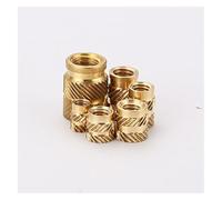 20 tuercas de inserción de latón termofusible, moldeo por calor, insertos de rosca de cobre, tuerca de inyección de latón moleteada de doble sarga tipo SL, M5 M6(M6 X D9.5 X L7.0)