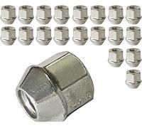 20 tuercas de rueda M12 x 1,5 60° con pretina SW 21 mm, compatible con Hyundai, Kia, Mazda, Mitsubishi, Nissan, Peugeot, Smart, Toyota, Volvo, Citroen