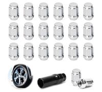 20 tuercas de rueda M12 x 1,5, cuello de cono cerrado de 60°, compatible con Ford, Chrysler, Toyota, Hyundai, Kia, Mazda, Honda, BYD