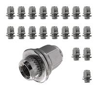 20 tuercas de rueda planas para llantas de aluminio originales M12 x 1,5, tuerca plana SW21, compatible con Toyota, Citoren, Fiat, Mitsubishi, Peugeot