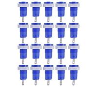 20 Uds 4mm Conector Tipo Banana Poste de Unión Banana Hembra Conector Jack Conector de Latón Tipo de Soldadura Segura Terminal de Puesta A Tierra 402 1KV 32A(Azul)