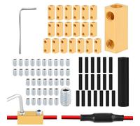 20 Uds Conectores de Cable de Calibre 8, Conector de Acoplamiento de 8 AWG 20 Amperio Terminal de Conexión Rápida de Cableado con Tornillos Tubos Termorretráctiles Llave