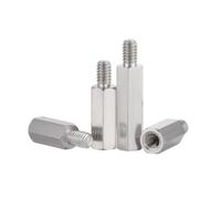 20 uds M2xL+4mm separadores hexagonales de acero al carbono niquelado