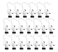 20 Uds. Pinzas de ropa de acero inoxidable, gancho de lavandería, gancho de lavandería, antideslizante, percha de clip, pinzas de metal para pantalones, zapatos, toalla, perchas para pantalones
