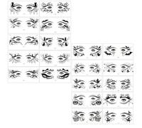 20 Uds Sombra de Ojos Tatuajes para Halloween, Calaveras Murciélagos y Telarañas Tatuaje Temporal Ojos para Mujeres y Niñas Fiestas de Halloween Cosplay Disfraces