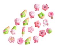 20 Unidades Apliques Artesanales de Resina Inspiración Sakura Macarrón, | Resina Segura Olor, Estilos Variados, para Talleres Creativos, Hogar y Accesorios DIY Estilo Aleatorio