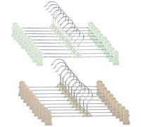 20 Unidades de 27,5 cm para Evitar Arañazos de Perchas de Metal, 2 Colores ABS, Percha para Pantalones, Pantalones Cortos, Faldas, Calcetines, Ropa Interior (Caqui+Verde)