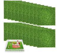 Césped artificial en miniatura, 20 unidades de musgo artificial en miniatura 15 x 15 cm, decoración de jardín en miniatura, césped artificial en miniatura, alfombra de césped artificial, césped de