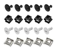 20 unidades de clips de fijación para protección contra el empotramiento, tornillos y tuercas de chapa, surtido de protección del motor, protección del motor de subsuelo reemplazable, clips de