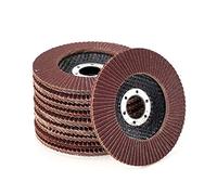 20 unidades de disco de láminas - Diámetro 115 mm x 22,23 mm - Paquete Mix - Grano mixto de 5 x grano 40/60/80/120 - Marrón - Discos estándar de abanico lijador disco abrasivo