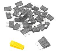 20 unidades de fusibles estándar de 2A para coche, juego de fusibles planos Bolatus para vehículo, fusibles de coche, juego de fusibles planos con 1 extractor de fusibles