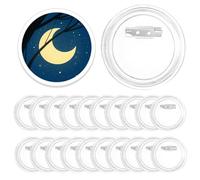 20 unidades de insignias para hacer tú mismo sin máquina de botones, diámetro de 58 mm, transparentes, para manualidades, fotos, ropa