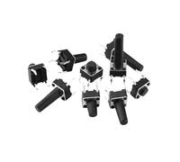20 unidades de interruptores táctiles momentáneos for PCB de 6x6 mm, encapsulado DIP de 4 pines, 6x6x4,3/5/6-7-20 mm, 6 x 6 x 4,3 mm, 5 mm, 6 mm, 8 mm-20 mm(6X6X10MM)