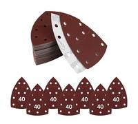 20 unidades de papel de lija triangular, hojas de lija de 11 agujeros, almohadillas de lijado con para Bosch y Mouse para lijadora triangular, grano 40