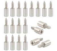 20 unidades de soportes autorroscantes para estantes, tornillos autorroscantes, soportes para estantes, estantes para armarios, de acero inoxidable, tableros de mesa, armarios