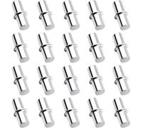 20 unidades de soportes de suelo de 6 mm x 17 mm, cilíndricos, aleación de zinc, soportes para estantes con anillo de 8 mm, para armario, placas de madera, placas de cristal
