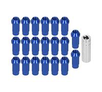 20 unidades de tuercas de orejeta de bloqueo con orificio pasante de aluminio 7075 - T6, roscadas M14x1.5, de 2 pulgadas de altura, para llantas personalizadas y vehículos todoterr (Azul)