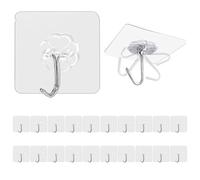 20 Unidades Ganchos Adhesivos Transparentes, 10 kg (Máx) Decoración Colgante de Ventanas Autoadhesivas,sin taladrar, adecuados para toallas, abrigos, llaves, techos y utensilios de cocina