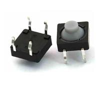 20 unidades/lote de microinterruptores táctiles de silicona conductora, 8 x 8 x 5 mm, 4 pines/2 pines, con reinicio automático.(4PIN)