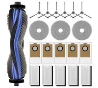 (20 unidades) M3 repuestos compatibles con aspiradora robot Lefant M3, 1 cepillo de rodillo, 6 cepillos laterales, 5 bolsas para el polvo, 5 filtros HEPA con filtros de espuma, 3 almohadillas de
