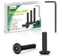 20 unidades M5 x 16 tornillos negros, Bolatus hexágono interior plano, tornillos de cabeza plana de acero inoxidable 304 con llave Allen para muebles, sillas de aparcamiento, aparatos eléctricos