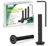 20 unidades M5 x 25 tornillos negros, Bolatus hexágono interior plano, tornillos de cabeza plana de acero inoxidable 304 con llave Allen para muebles, sillas de aparcamiento, aparatos eléctricos