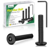 20 unidades M6 x 30 tornillos negros, Bolatus hexágono interior plano, tornillos de cabeza plana de acero inoxidable 304 con llave Allen para muebles, sillas de aparcamiento, aparatos eléctricos